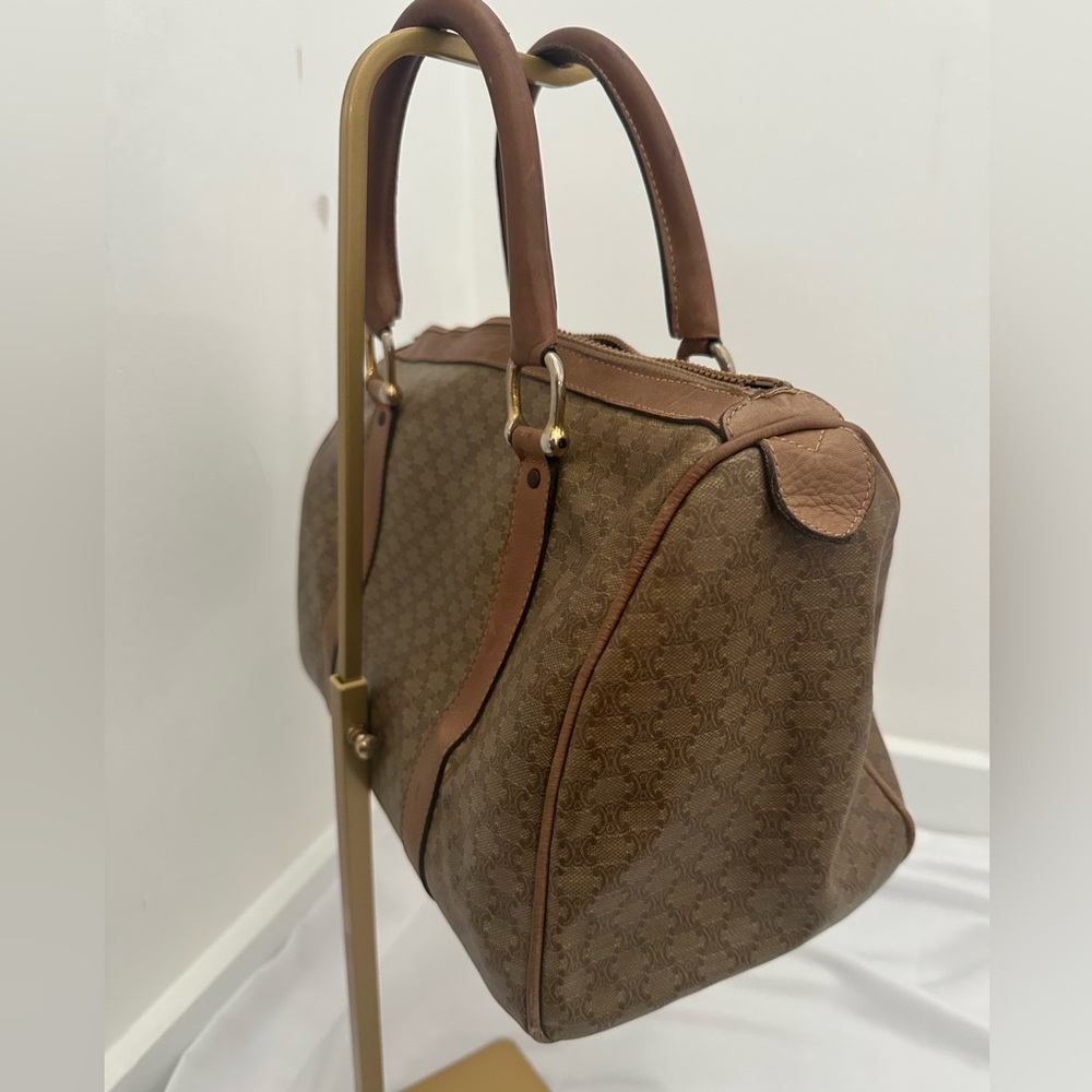 Celine Brown Macadam Canvas Handbag - Picture 3 of 14